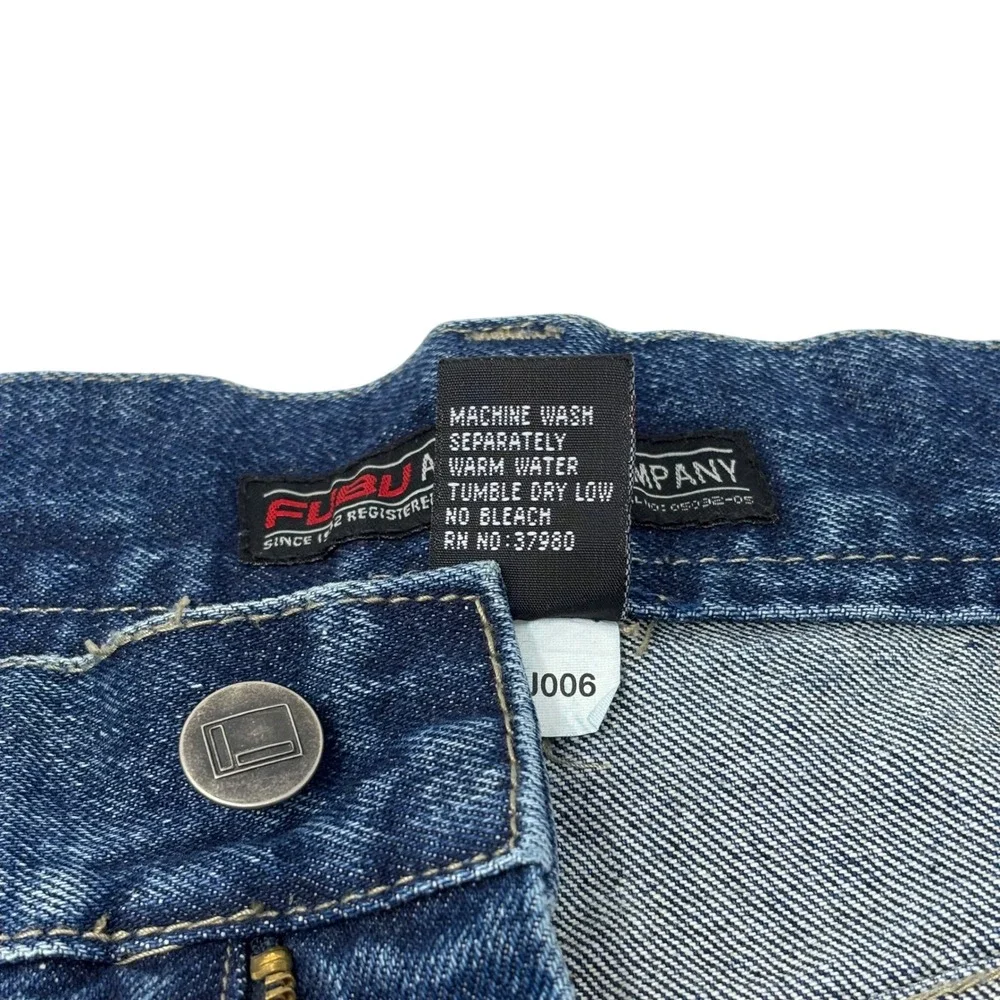 FUBU Carpenter Jeans Mens Blue Cotton Vintage 90s Y2K Baggy Hip Hop W40 L34